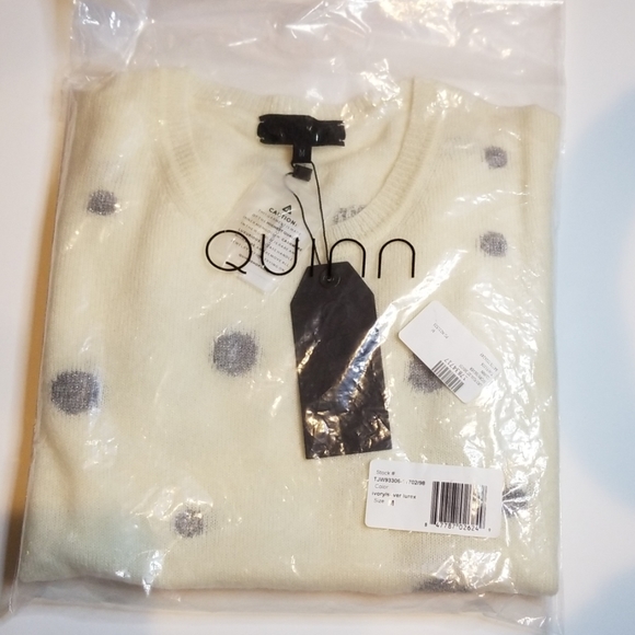NWT Quinn Sparkle Polka Dot Cashmere Sweater - Picture 3 of 4